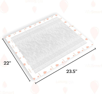 WizSmart Essentials Large Dog Pads, 23.5" x 22", Extra Absorbent Puppy Training Pads, Indoor Potty Pads, Leakproof Gel Pads for Small Dogs, Crate, House, Travel, Eco-Friendly, Non-Slip - 100 Count