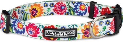 Lucky Love Dog - Adjustable Dog Collar with Easy Click Buckle for Small Dogs, Durable, & Comfortable for Male & Female Dogs, Pet Collar for Puppies & Adult Dogs - Ladybird, Small