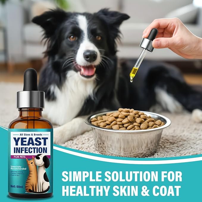 Yeast Infection Treatment for Dogs，Dog Ear Infection Treatment, Prevention & Treatment of Skin & Ear Tract Infections - for Dogs & Cats, 2Fl Oz