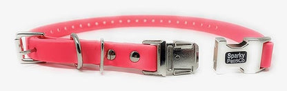 Sparky Pet Co - Apollo ECollar Replacement Strap - Dog Collar - Waterproof Biothane - Adjustable - Double Buckle - Quick Snap Metal Clasp - for Invisible Fence Systems - 3/4" x 28" (Neon Pink)
