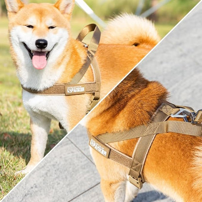 EXCELLENT ELITE SPANKER No Pull Dog Harness Padded Military Patrol Vest Adjustable Nylon Small Service Walking Dog Harness with Handle for Training Running(BLK-M)