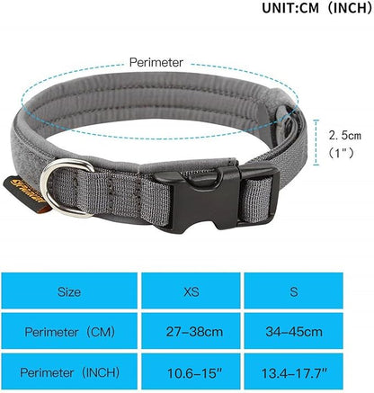 EXCELLENT ELITE SPANKER Nylon Puppy Dog Collar Adjustable Soft Padded Collar Heavy Duty Quick-Release Buckle Lightweight No-Choke for Small Medium Dogs
