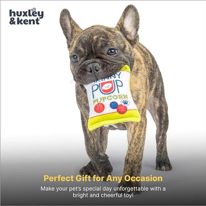 Huxley & Kent Funny Dog Toy w/Squeaker – Power Plush Squeaky Dog Toys for Small Dogs – Durable Small Stuffed Animal for Indoor Play & Fetch - Tiny Tuff Skinny Pup