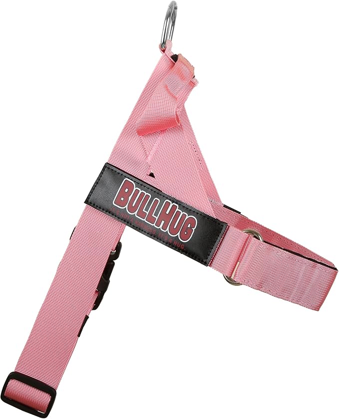 BULLHUG Adjustable Dog Harness– No Pull, No Choke – for English Bulldogs, French Bulldogs, Pugs & Broad-Chested Breeds – Easy, Safe Walks (Baby Pink, Small)