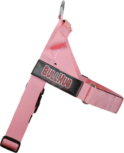 BULLHUG Adjustable Dog Harness– No Pull, No Choke – for English Bulldogs, French Bulldogs, Pugs & Broad-Chested Breeds – Easy, Safe Walks (Baby Pink, Small)