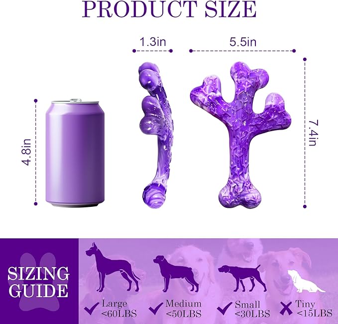 Frienhund Dog Chew Toys for Aggressive Chewers: Dog Chew Toys 4 Pack Beef Flavored Indestructible Toy for 20-70 lbs Medium and Large Dogs, Tough Nylon Chew Bone & Easy to Clean, Keeps Dogs Busy