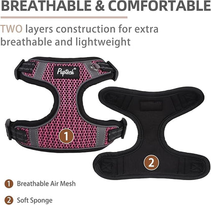 PUPTECK Dog Harness and Leash Set Small Sized, Step in No Pull Adjustable Puppy Cat Harness Reflective Pet Vest
