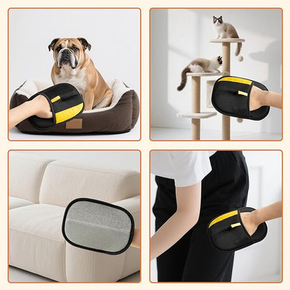 Hasina Pet Hair Removal Glove for Dogs & Cats, Upgrade Reusable Electrostatic Pet Grooming Glove, Remover Mitt for Couch, Car Seats, Carpet, Clothing