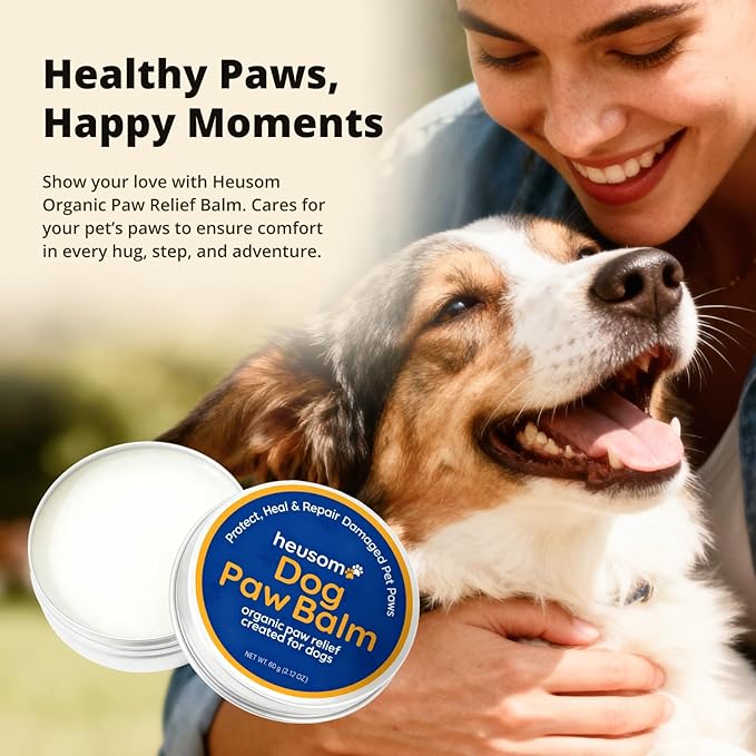 Silent Groom Pro Organic Pet Paw & Nose Balm | Natural Moisturizer for Dogs & Cats - Paws, Pads, Nose & Elbow | Lick Safe Cream with Coconut Oil & Beeswax | Anti-Dry Skin Relief & Protector
