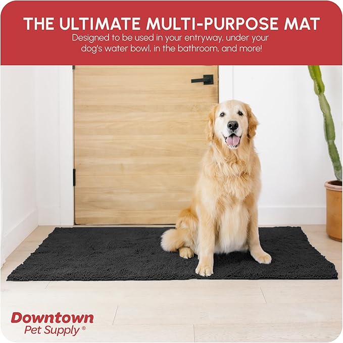 My Doggy Place Dog Mud Mat, 60" x 36" Charcoal – Thick Microfiber Entry Rug for Snow, Mud & Salt – Absorbent, Quick-Dry, Washer-Safe & Non-Slip, X-Large