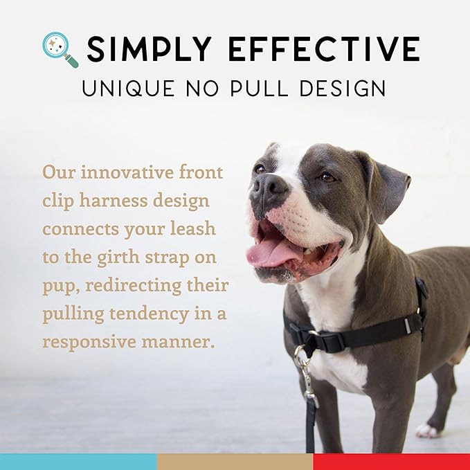 Wildebeest No Pull Dog Harness | Comfortable Training Harnesses | Effective No Pull Harness Design | Ideal for Large Sized Dog | 4-Point Adjustable (XL - 30~36 inch Girth, Black)