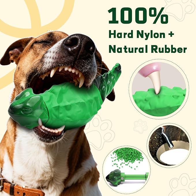 ZeLing HTL Dog Chew Toys for Aggressive Chewers, Indestructible Lizard Shape Tough Dog Toy with Natural Scents, Durable Chew Bones to Keep Large Dogs Busy, for Super Chewers 20-80Lbs - Bacon