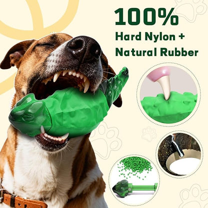 ZeLing HTL Dog Chew Toys for Aggressive Chewers, Indestructible Lizard Shape Tough Dog Toy with Natural Scents, Durable Chew Bones to Keep Large Dogs Busy, for Super Chewers 20-80Lbs - Bacon