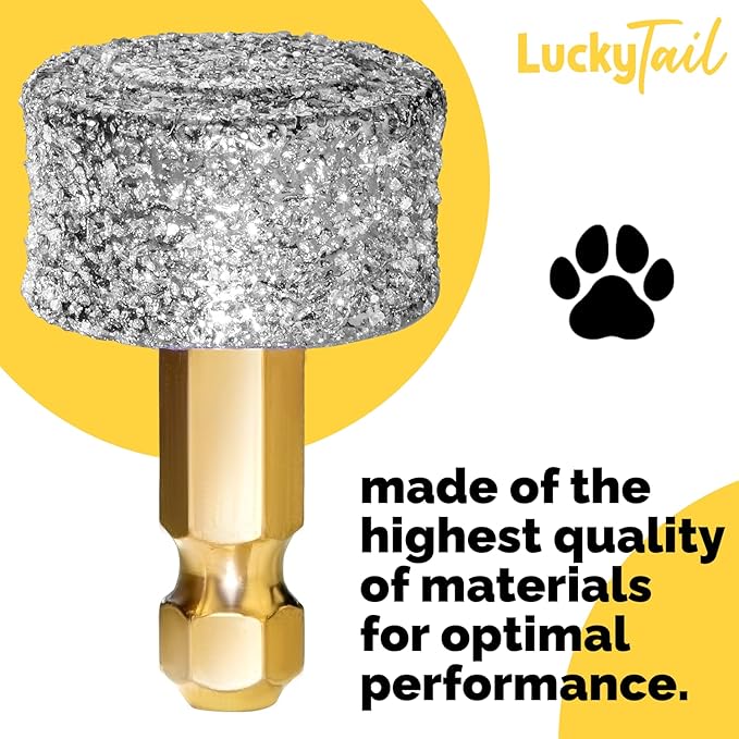 LUCKY TAIL - Dog Nail Grinder - Regular - Replacement Head - for Small, Medium & Large Dogs - Premium Quality - Diamond Tip Drill Bit - Professional Dog Nail Trimmers - Grooming Tool kit - 1 Pack