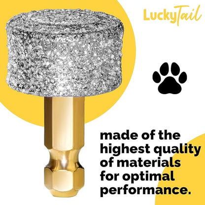 LUCKY TAIL - Dog Nail Grinder - Regular - Replacement Head - for Small, Medium & Large Dogs - Premium Quality - Diamond Tip Drill Bit - Professional Dog Nail Trimmers - Grooming Tool kit - 1 Pack