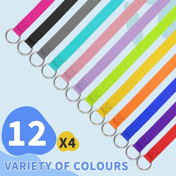 HOMIMP Slip Lead Dog Leash 6 FT- 48 PCS Bulk Colors Kennel Control Leashes for Small Medium Large Dogs Puppy Animal Rescue, Grooming - Heavy Duty Strong Nylon 6 Foot Long for Shelter, Vet, Training