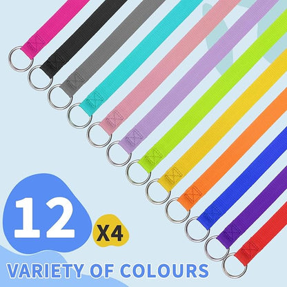 HOMIMP Slip Lead Dog Leash 6 FT- 48 PCS Bulk Colors Kennel Control Leashes for Small Medium Large Dogs Puppy Animal Rescue, Grooming - Heavy Duty Strong Nylon 6 Foot Long for Shelter, Vet, Training