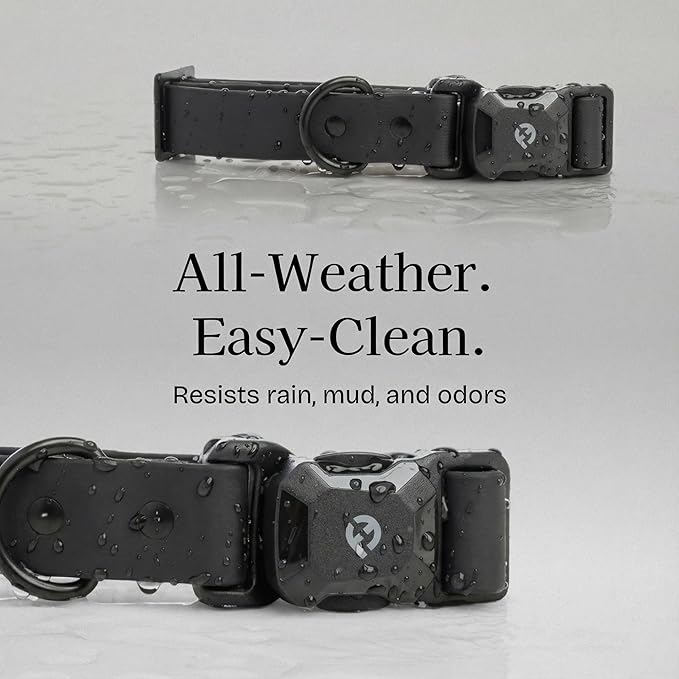 2026 New Edition, Fei & Eve PVC MagEase Dog Collar - Patented Magnetic Buckles | Fur-Safe | 450LB Escape-Proof | Adjustable Fit | Medium (Black)