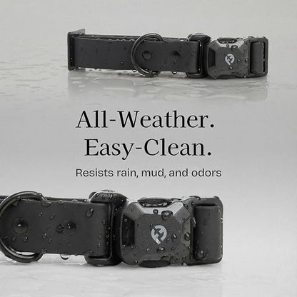 2026 New Edition, Fei & Eve PVC MagEase Dog Collar - Patented Magnetic Buckles | Fur-Safe | 450LB Escape-Proof | Adjustable Fit | Medium (Black)