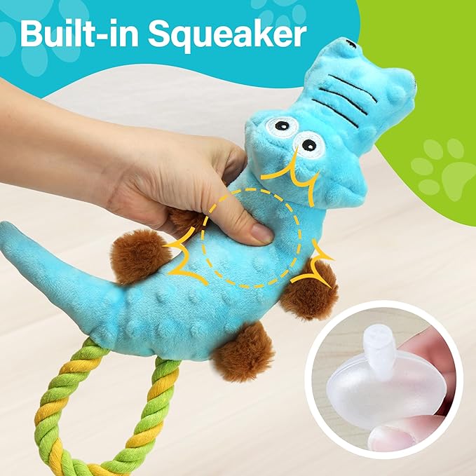 Prime Pets Dog Squeaky Toy, 2 Pack, Tug of War Plush Dog Toys for Small Medium Large Dogs, Stuffed Pet Toys, Interactive Puppy Chew Toy