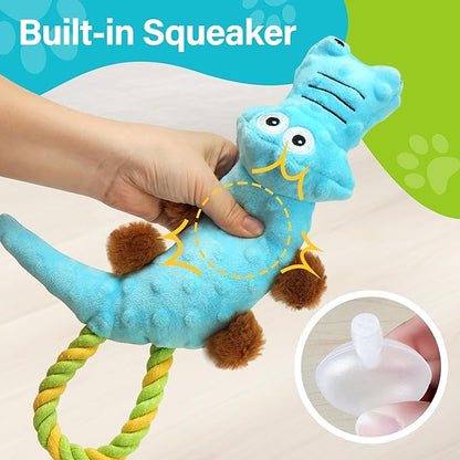Prime Pets Dog Squeaky Toy, 2 Pack, Tug of War Plush Dog Toys for Small Medium Large Dogs, Stuffed Pet Toys, Interactive Puppy Chew Toy