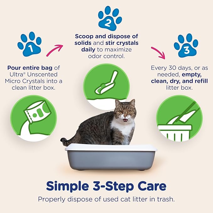 Ultra Micro Crystals Cat Litter - 99.9% Dust Free, Soft on Paws, Fragrance Free - 5 Lbs.