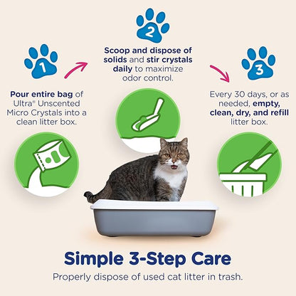 Ultra Micro Crystals Cat Litter - 99.9% Dust Free, Soft on Paws, Fragrance Free - 5 Lbs.