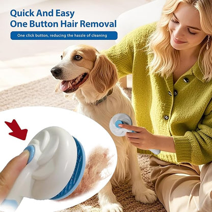 NVNAN 5 Piece Dog Grooming Brush Set with Grooming Gloves, Deshedding Comb & Massage Bath Brush | Dog Shampoo Brush - Multifunctional Pet Hair Removal Tools for Shedding, Bathing, Brushing (Blue)