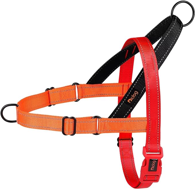 Didog No Pull Dog Harness with Soft Padded Handle, Quick Fit & Lightweight Adjustable Vest Harness, Easy for Training Walking for Small & Medium and Large Dogs(Red,L)