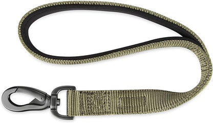 Hyhug Short Dog Leash Heavy Duty Nylon with Comfortable Padded Handle, Durable Training Pet Leashes for Small Medium Large Dogs (18 Inches, Military Green)