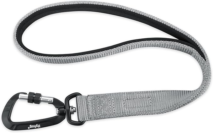 Hyhug Short Dog Leash Heavy Duty Nylon with Comfortable Padded Handle, Durable Training Pet Leashes for Small Medium Large Dogs(18 Inches, Sleet Gray)