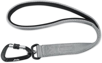 Hyhug Short Dog Leash Heavy Duty Nylon with Comfortable Padded Handle, Durable Training Pet Leashes for Small Medium Large Dogs(18 Inches, Sleet Gray)