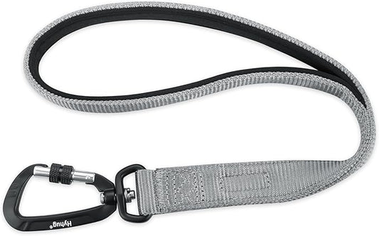 Hyhug Short Dog Leash Heavy Duty Nylon with Comfortable Padded Handle, Durable Training Pet Leashes for Small Medium Large Dogs(18 Inches, Sleet Gray)