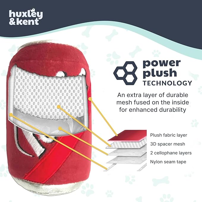 Huxley & Kent Funny Dog Toy w/Squeaker – Power Plush Squeaky Dog Toys for Small, Medium & Large Dogs – Soft Stuffed Animal for Indoor Play & Fetch - Sour Scratch, Large