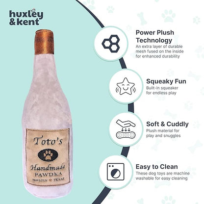 Huxley & Kent Funny Dog Toy w/Squeaker – Power Plush Squeaky Dog Toys for Small, Medium & Large Dogs – Soft Stuffed Animal for Indoor Play & Fetch - Toto's Pawdka, Large