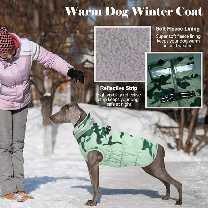 Lelepet Warm Dog Winter Coat Dog Coats for Small Dogs Waterproof Dogs Jacket with Harness Built in Reflective Cold Weather Coats Windproof Zip-Up Winter Fleece Vest Snowsuit Chihuahua XS