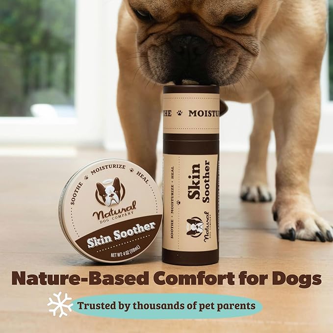 Natural Dog Company Skin Soother Travel Stick 4 Pack – Four 0.15 oz Pocket-Size Dog Skin Balms with Coconut Oil, Cocoa Butter, Calendula & Vitamin E – Helps Soothe Hot Spots, Redness & Irritated Skin