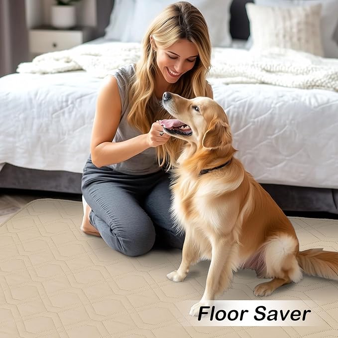 hyha Waterproof Dog Bed Blanket, Soft Pet Blankets, Waterproof Couch Cover for Dogs, Reversible Sofa Covers Washable for Furniture (52x82 Inch, Taupe/Beige)