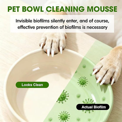 Dog Bowls & Cat Bowls Cleaner, Pet Toy Cleaner Mousse, 320ML Natural Formula with Citric Acid, Cleans Dishes, Feeders & Accessories, Leaves No Residue, Safe for Pets
