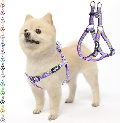 PUPTECK No Pull Easter Dog Harness Soft Adjustable Basic Nylon Step in Puppy Vest Outdoor Walking with ID Tag, Light Purple S