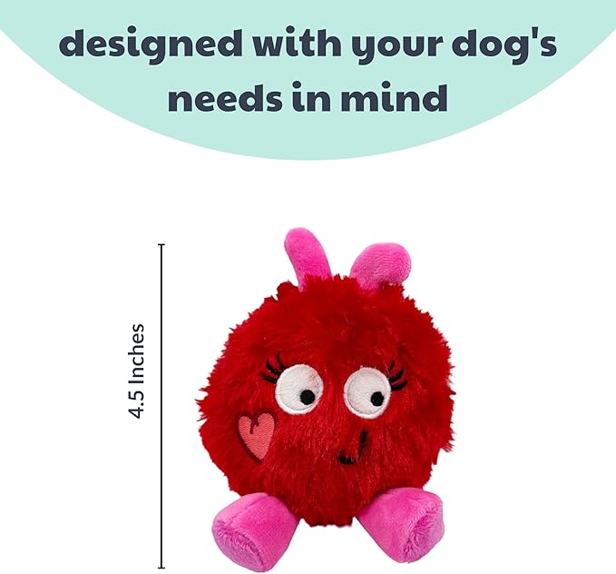 Huxley & Kent Plush Dog Toy w/Squeaker - Power Plush Stuffed Toy for Dogs - Cute, Funny & Tough Toy for Small & Large Dogs - Fur Bug, One Size