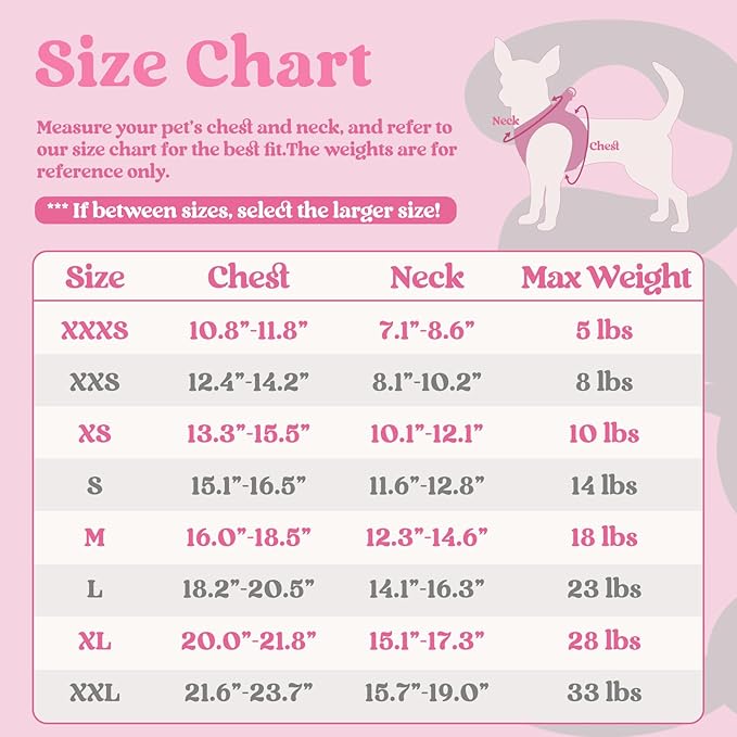 rabbitgoo Small Dog Harness, Step-in Soft Mesh Puppy Vest with Safety Buckle, Breathable Reflective Pet Harness for Small Sized Dogs, Pink & Gray S