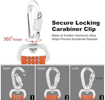 Plutus Pet Heavy Duty Dog Leash with Lockable Aluminum Carabiner, 4/6 Feet Long, Double-Sided Reflective Nylon, Padded Handle, for Puppy, Small, Medium and Large Dogs (Orange, 1" x 4')