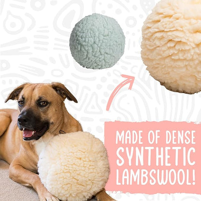 HuggleHounds Plush Ball Dog Toy - Fuzzy Round Ball Dog Toy with Soft Fleece, Durable Stuffed Plush for Small and Large Breeds - 8" HuggleFleece, Large