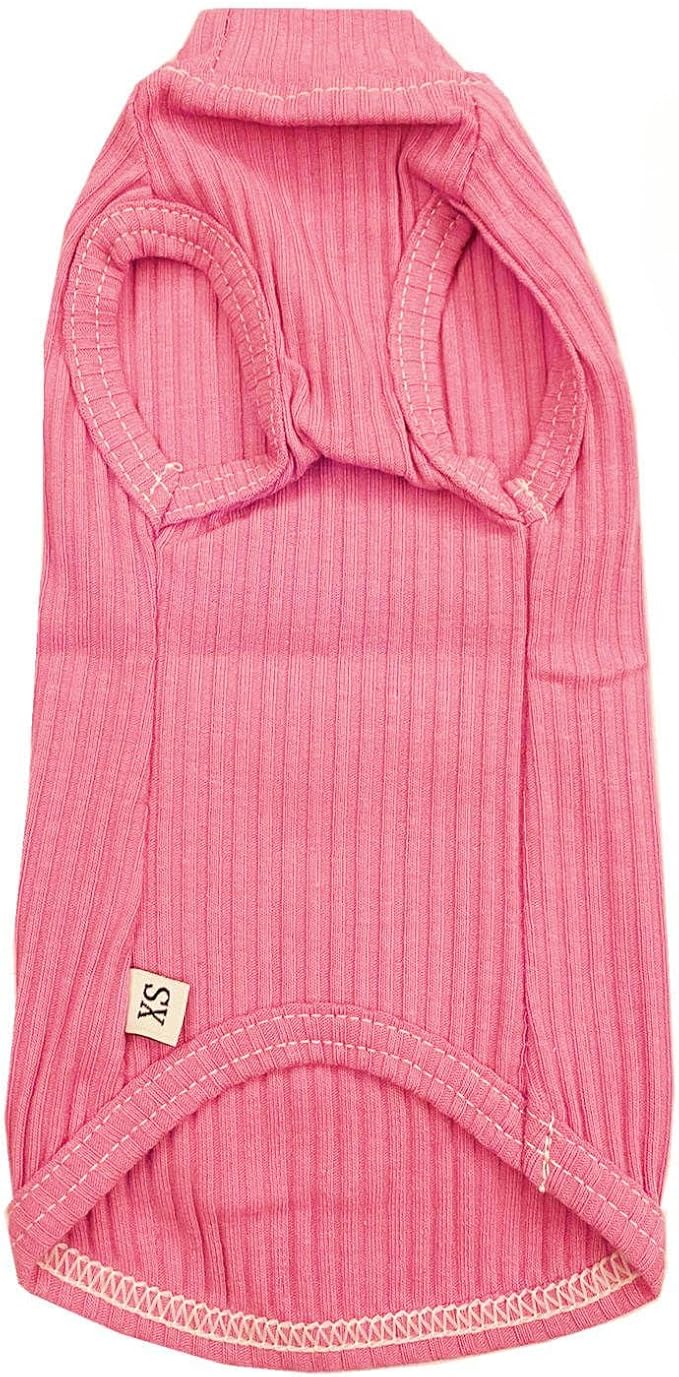 Sphynx Hairless Cats Shirt Cotton Cat Turtleneck Sweater Pullover Kitten T-Shirts with Sleeves Cat Pajamas Jumpsuit for Sphynx Cornish Rex, Devon Rex, Peterbald (X-Small (Pack of 1), Rosey Pink)