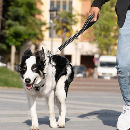 PUPTECK Reflective Short Dog Leashes - 3 Packs 2.5ft/ 1.5ft/ 1ft Nylon Leash with Strong Clip, Soft Padded Handle, Durable Training Leash for Large Small Medium Dogs Walking Outside, Black