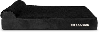 The Dog’s Bed Orthopedic Headrest Dog Bed XL Black Plush, Memory Foam, Pain Relief for Arthritis, Hip & Elbow Dysplasia, Post Surgery, Lameness, Waterproof Washable Cover, Veterinary Approved