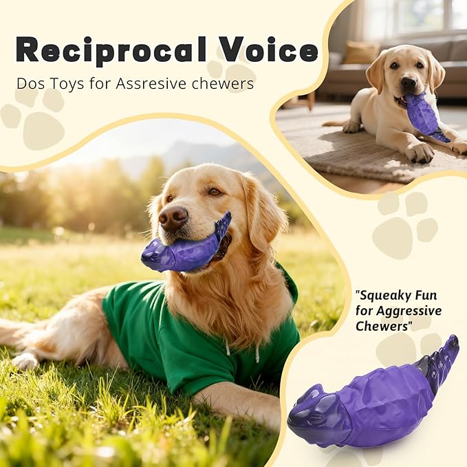 ZeLing HTL Dog Chew Toys for Aggressive Chewers, Indestructible Lizard Shape Tough Dog Toy with Natural Scents, Durable Chew Bones to Keep Large Dogs Busy, for Super Chewers 20-80Lbs - Peanuts