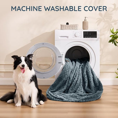 ChiXnuggle Human Dog Bed Cover - Luxury Faux Fur Giant Size Dog Bed Cover, 72"x40"x10", Grayish Blue