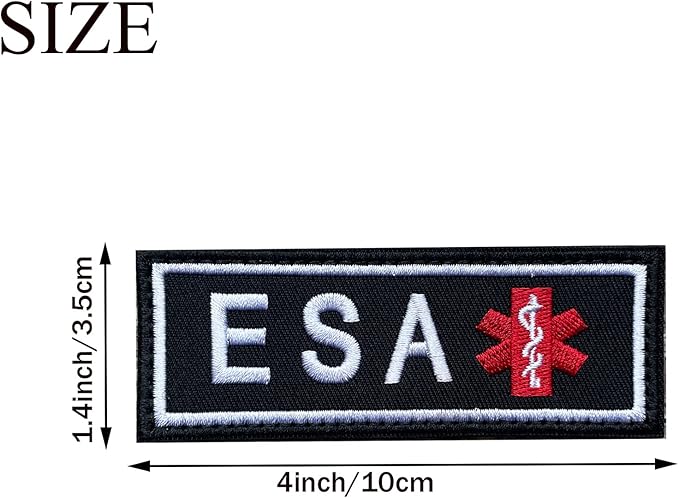 TACVEL 2 Pieces Emotional Support Animal Patch for Dog, Vest Removable Tactical Patches Hook and Loop Harness American Flag Dog Patches Set for Dog Harness Vest Collar